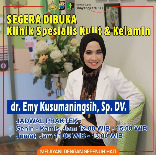 dr. Emy Kusumaningsih, Sp.DV Dokter Kulit Kediri - Photo by RS Bhayangkara Kediri Instagram