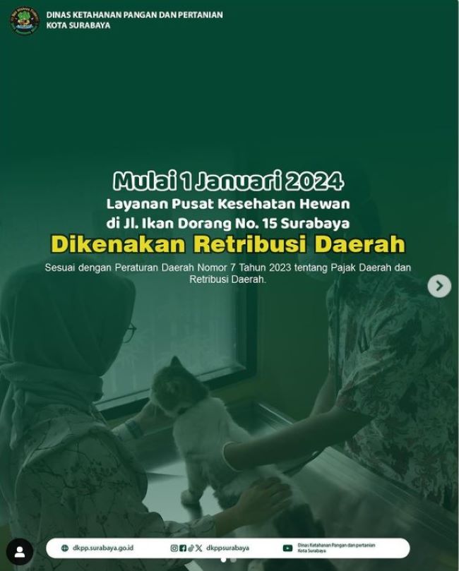 UPTD Klinik Hewan Surabaya - Photo by DKPP Surabaya Instagram