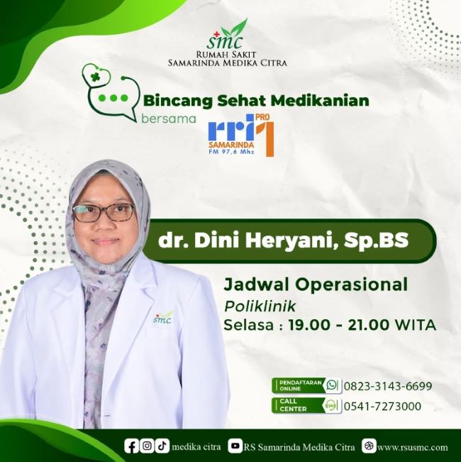 dr. Dini Heryani, Sp.BS Dokter Saraf Samarinda - Photo by RS SMC Instagram